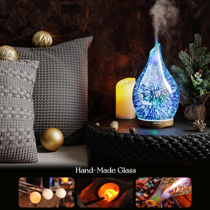 Porseme 280ml Essential Oil Diffuser with Remote - BPA Free, Auto Shut-Off, Ultrasonic Humidifier