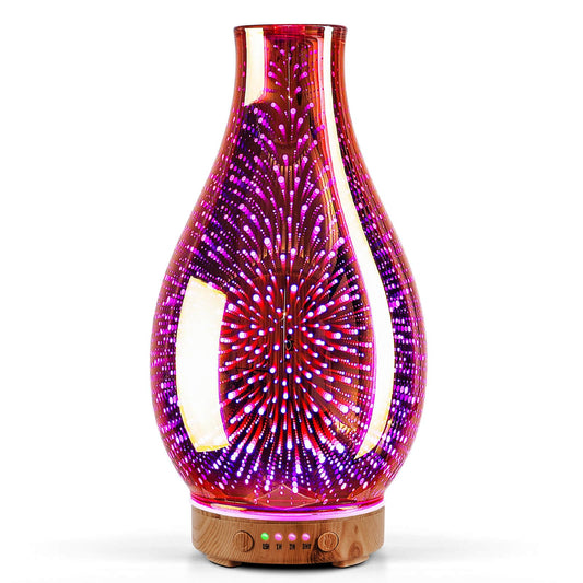 Porseme Essential Oil Diffuser 100ml | 3D Glass Ultrasonic Humidifier