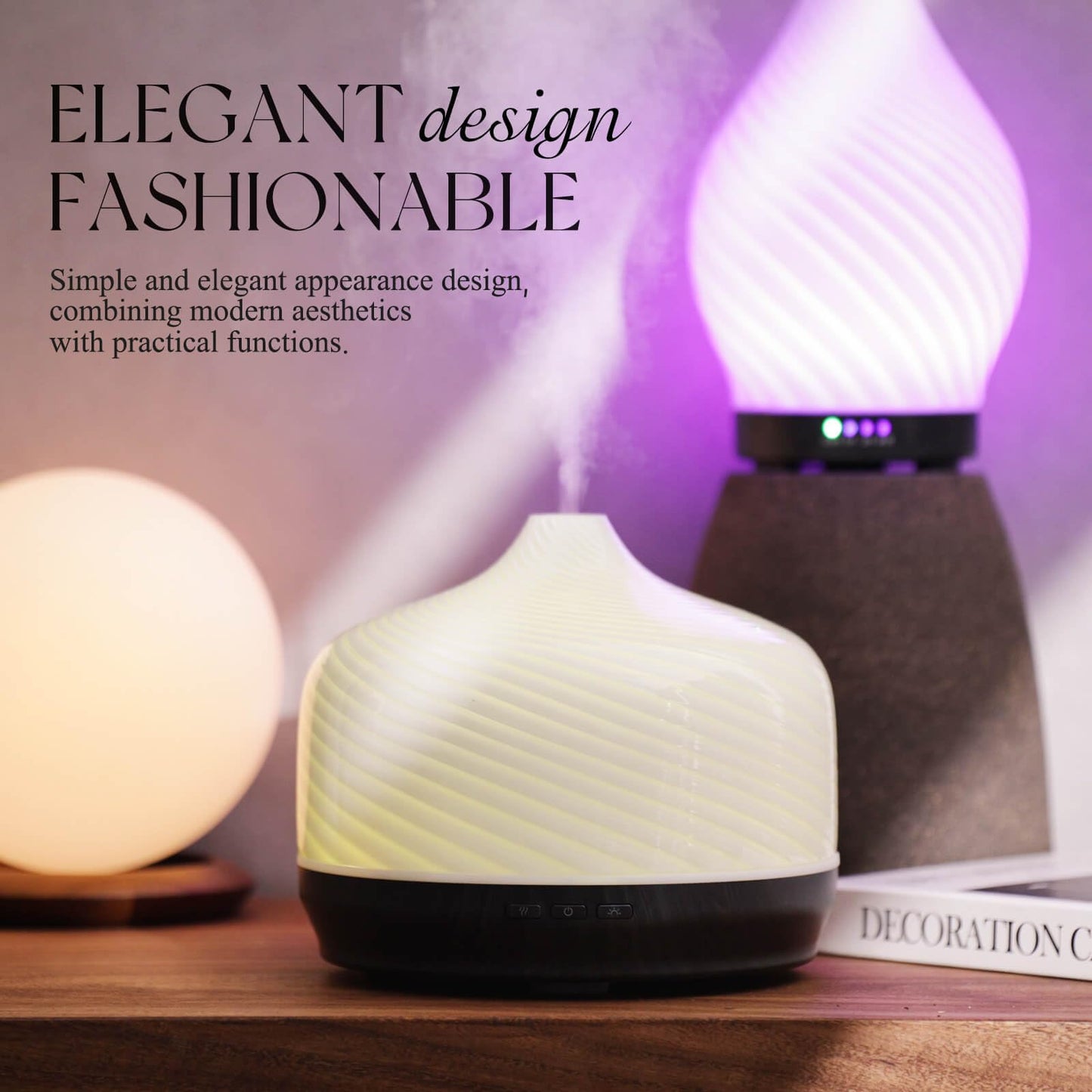 Porseme 500ml Glass Essential Oil Diffuser – Ultrasonic Cool Mist, Auto-Off