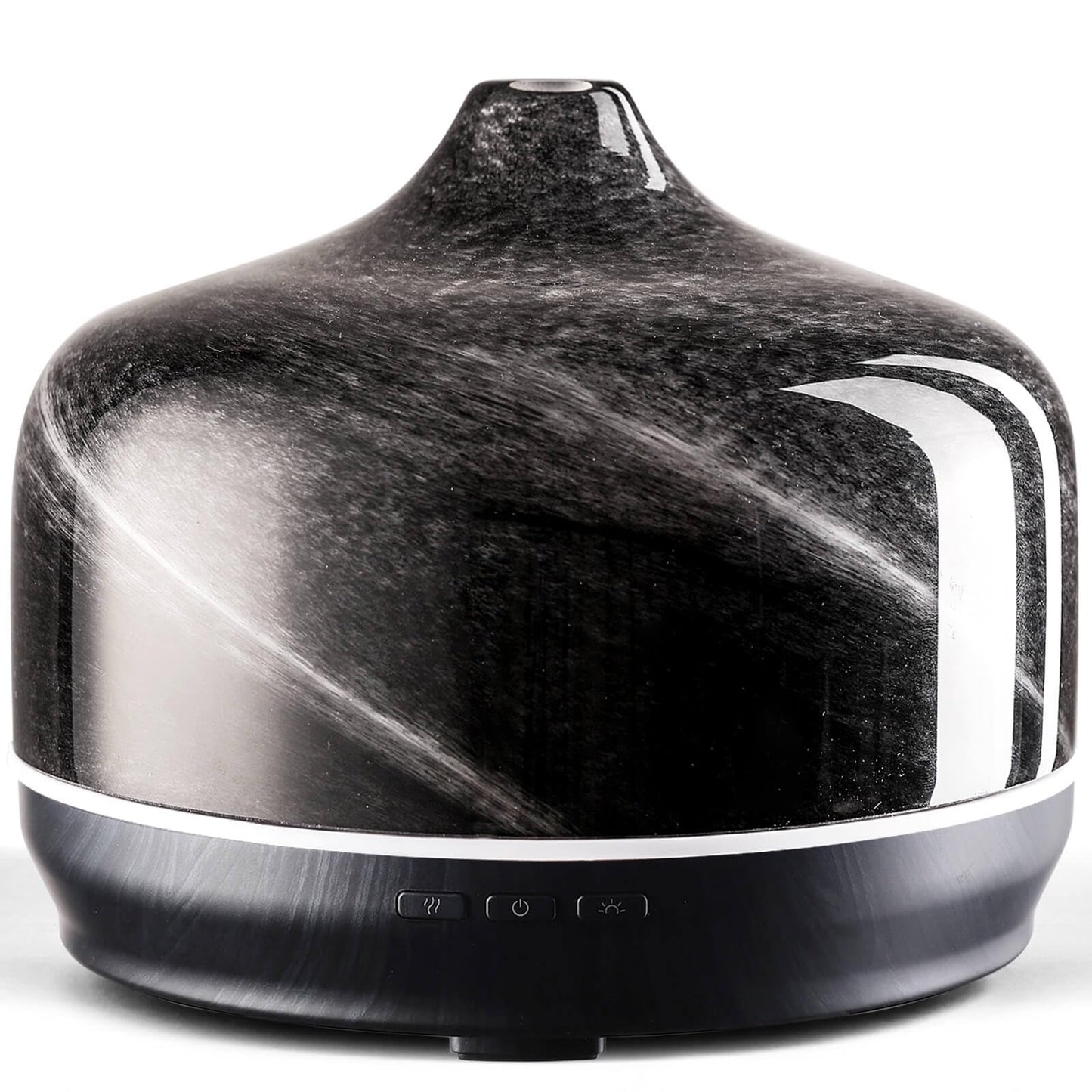 Porseme 500ml Glass Essential Oil Diffuser – Ultrasonic Cool Mist, Obsidian