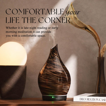 Porseme 280ml Glass Diffuser - Dark Golden, Color-Changing, 7h Auto-Off