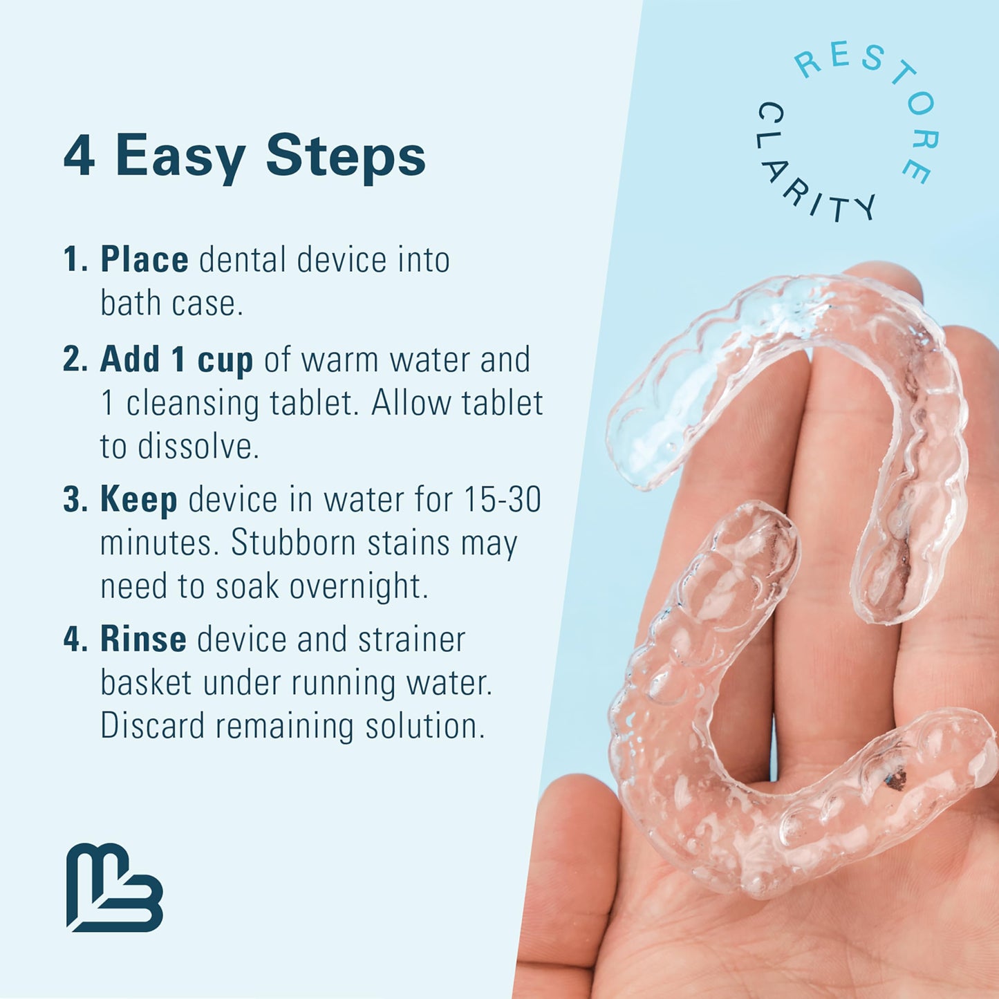Denture Bath Case & Retainer Case – Spill-Free Portable Cleaner Kit by M3 Naturals
