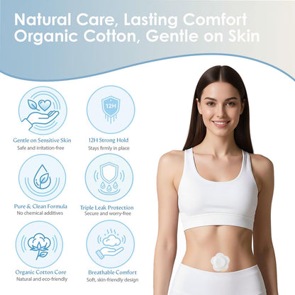 50Pcs Castor Oil Belly Button Patches – 3.15in x 3.15in, Self-Adhesive & Leak-Proof