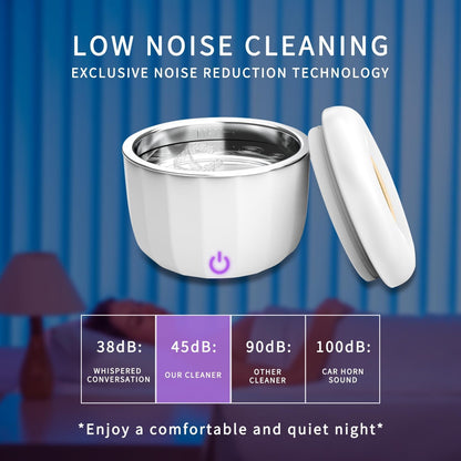 Portable Ultrasonic Retainer Cleaner – 42kHz Mini Cleaning Machine (Dental + Jewelry, 2025 Upgraded)