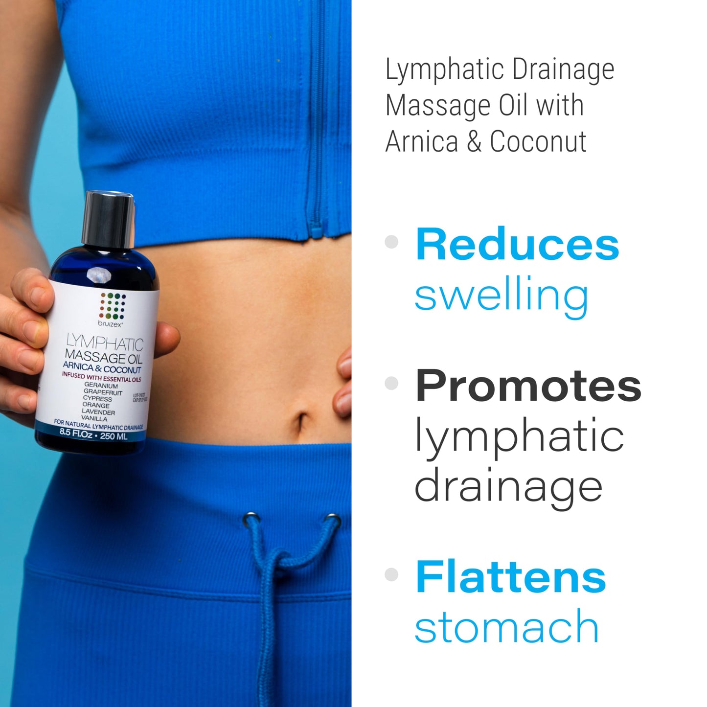 Lymphatic Drainage Massage Oil with Arnica & Coconut – Post-Surgery Recovery (8.5 oz)