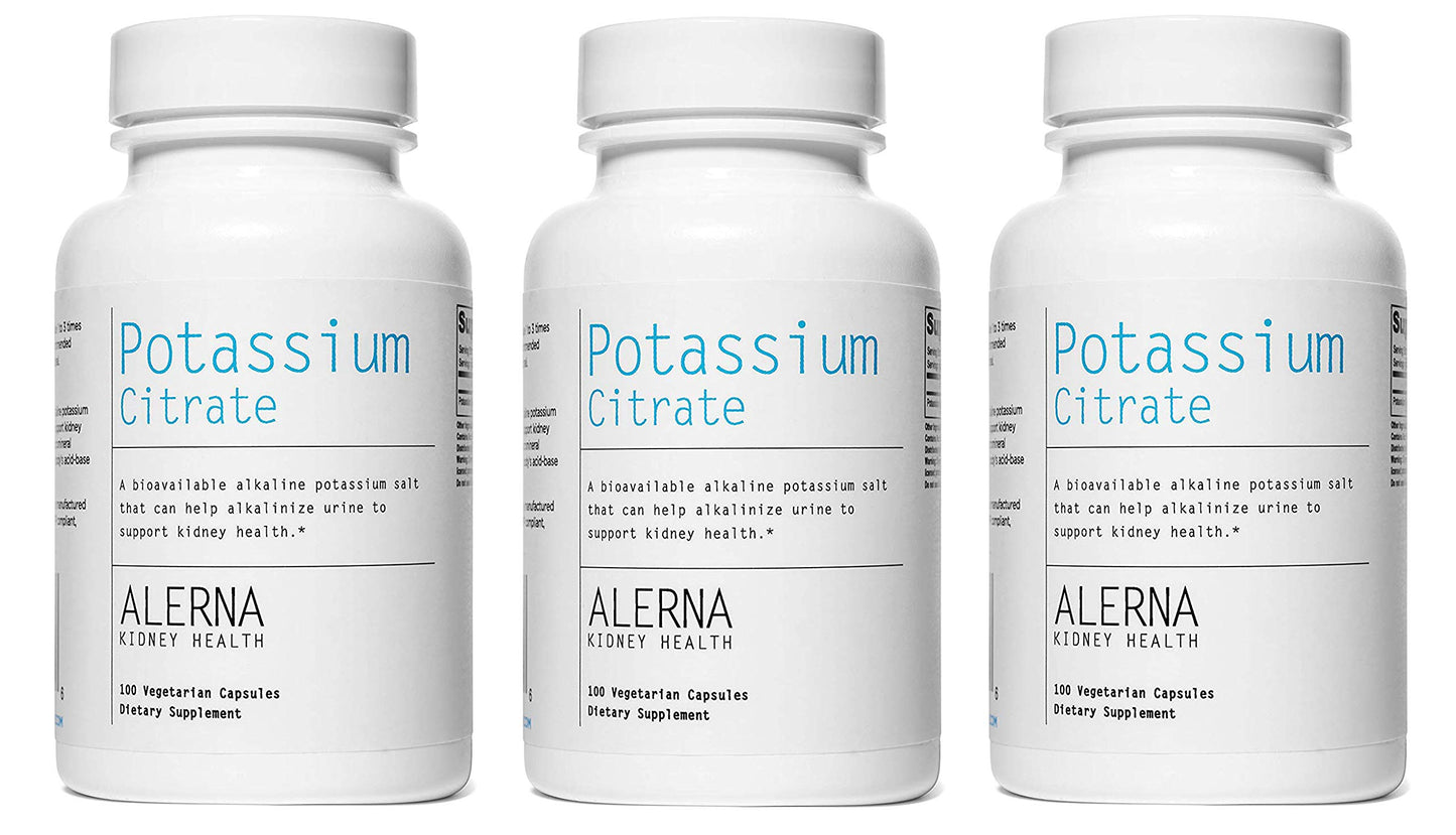 Potassium Citrate 99 mg - Supports Electrolyte Balance & Kidney Health | 300 Veg Capsules (Pack of 3)