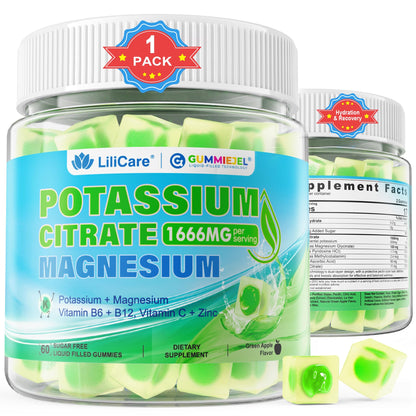 Potassium Citrate Gummies 1666mg – Vegan Electrolyte Gummies, 60 Count