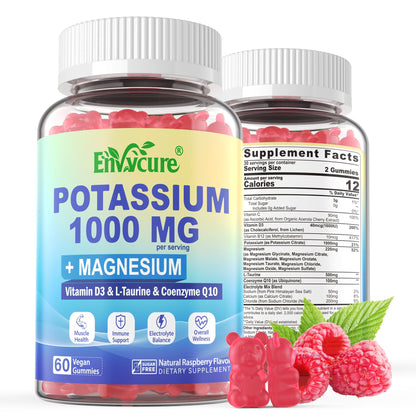 Potassium Gummies 1000mg | Potassium Citrate with Magnesium Complex – Vegan 2-Pack