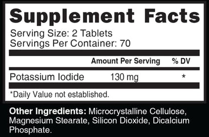 Nature's Fusions Potassium Iodide Tablets 130 mg – 280 Count, 10-Year Shelf Life, NSF cGMP