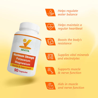 Potassium Magnesium Complex 1000 mg | High-Absorption Magnesium & Potassium Supplement for Leg & Muscle Recovery