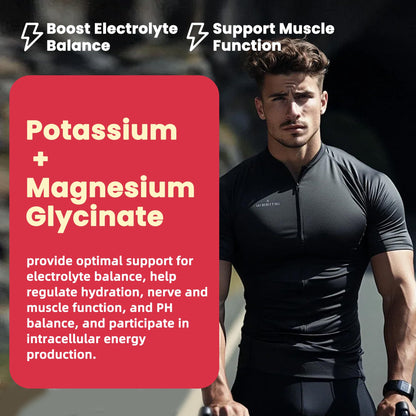 Potassium Magnesium Gummies with Magnesium Glycinate, B6, D3 - 120 Strawberry Gummies