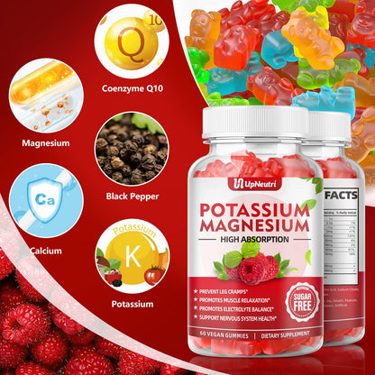Potassium Magnesium Gummies for Adults & Kids – Sugar-Free, Vegan | 60 Count