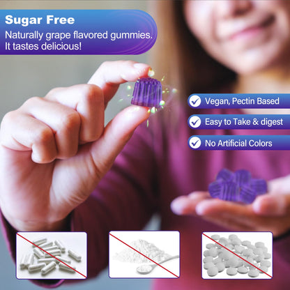 Potassium Magnesium Gummies - Ashwagandha 200mg, Mg Glycinate, B6 & B12 | Sugar-Free 2-Pack