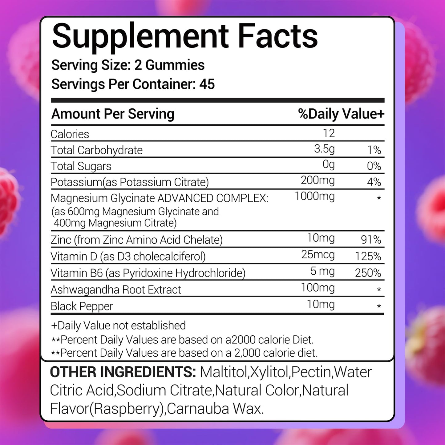 Potassium Magnesium Gummies 1200 mg for Adults | Sugar-Free High Absorption Magnesium Glycinate 180 Count
