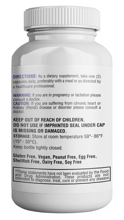 365 Health Potassium Supplement 1020 mg | Potassium Bicarbonate | Non-GMO | Gluten Free | Made in USA | 120 Vegetarian Capsules