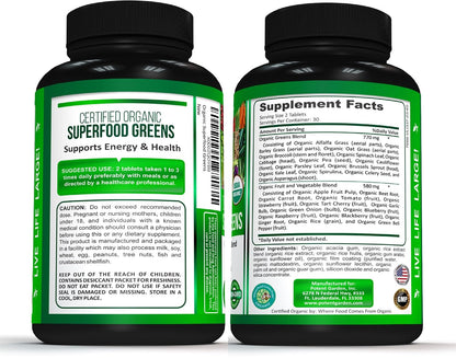 Potent Garden Organic Superfood Greens 2-Pack – 120 Ct