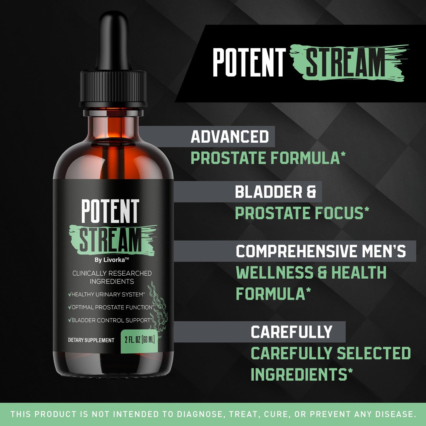 Potent Stream Drops for Men - 2 Pack | All-Natural Maximum Strength Formula