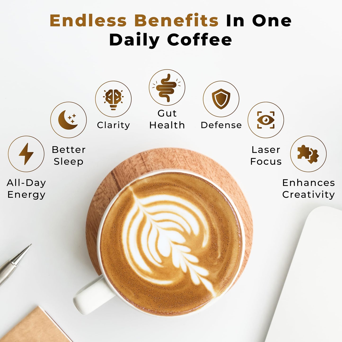 PowderVitamin Organic Mushroom Coffee with Grass-Fed Collagen Energy