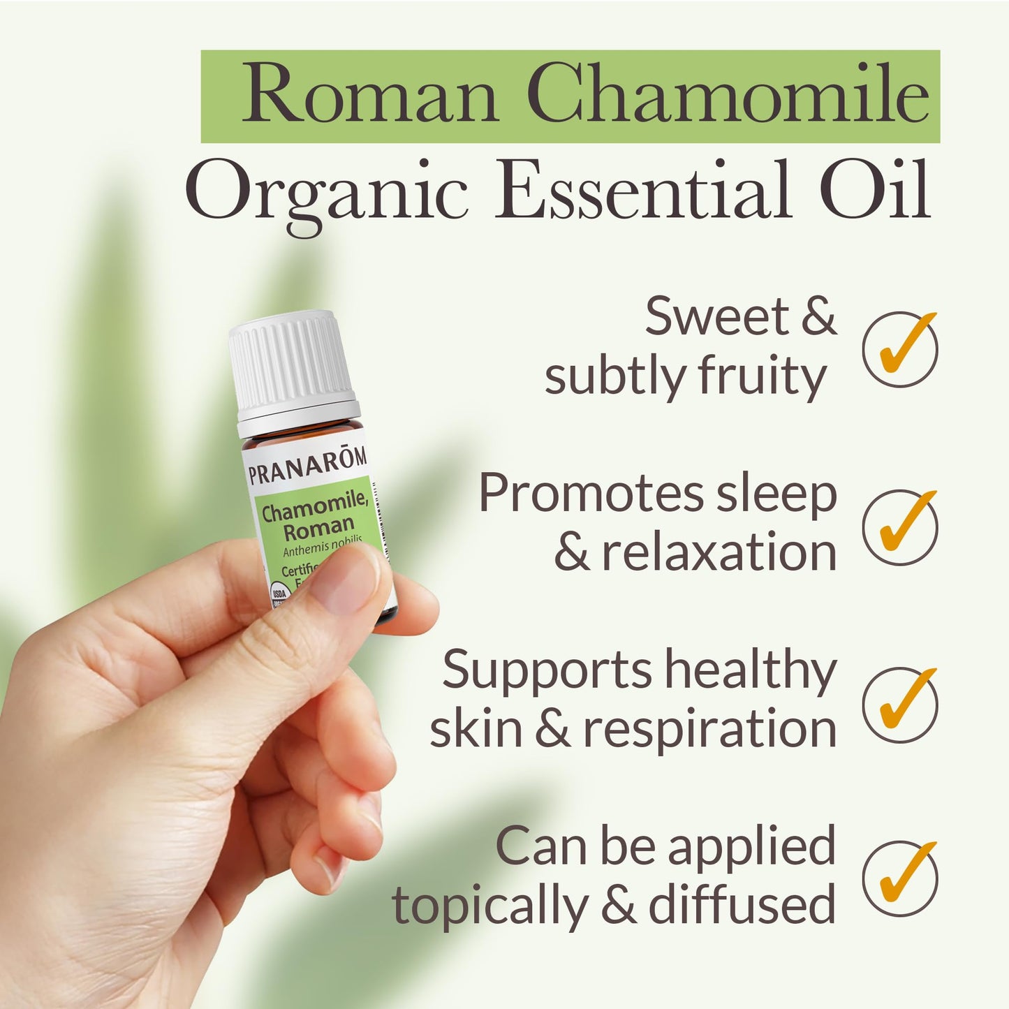 Pranarom Chamomile Roman Essential Oil 2ml – Organic Calming Diffuser Therapy