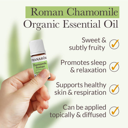 Pranarom Chamomile Roman Essential Oil 2ml – Organic Calming Diffuser Therapy