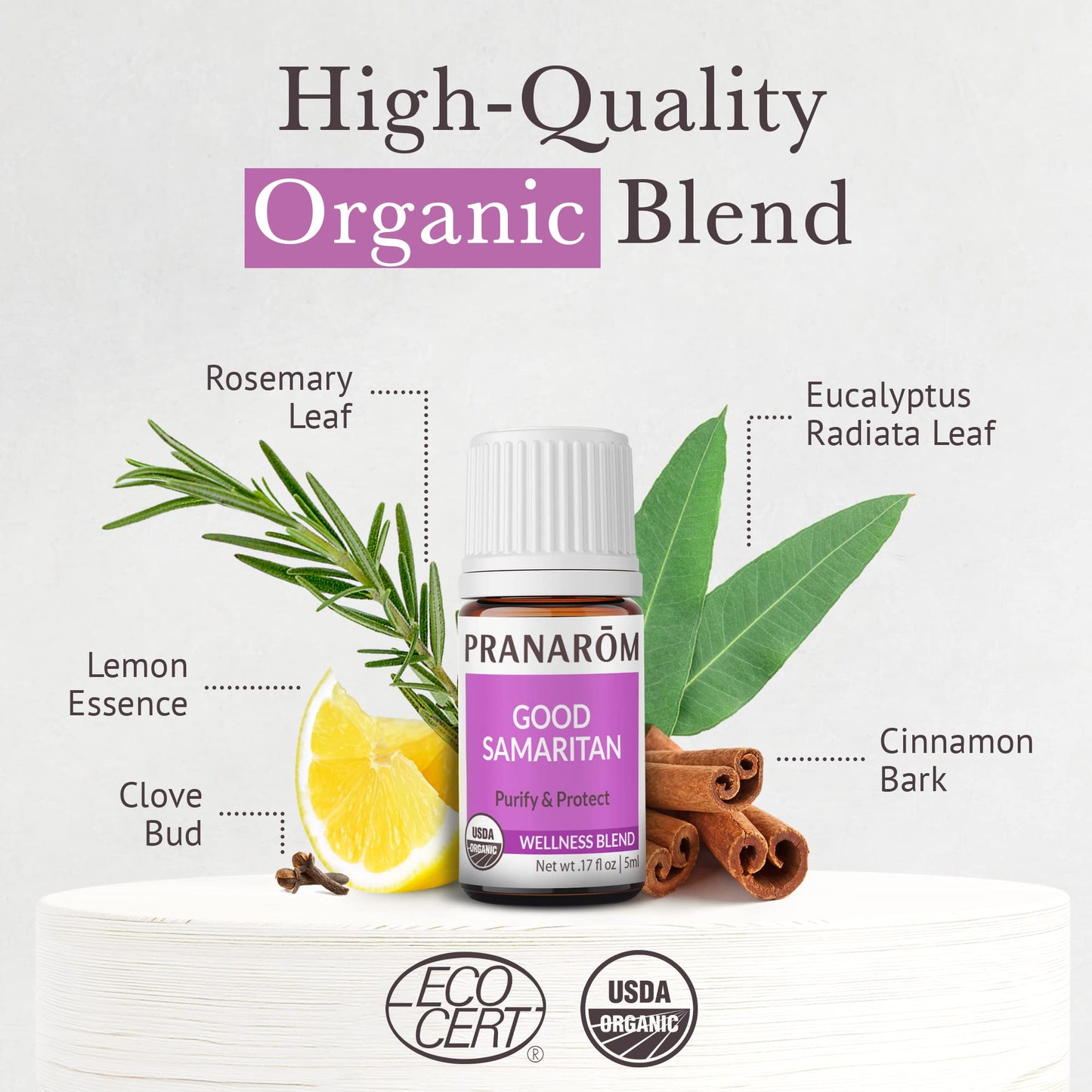 Pranarom Good Samaritan Essential Oil Blend (5ml) – USDA & ECOCERT Certified Organic