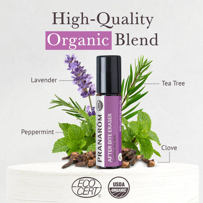 Pranarom Bug Bite Eraser Roller - 8ml Organic Essential Oil Wellness Blend for Outdoor Adventures
