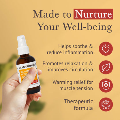 Pranarom Warming Muscle Rescue Oil - 4oz | Arnica & Wintergreen Massage Oil