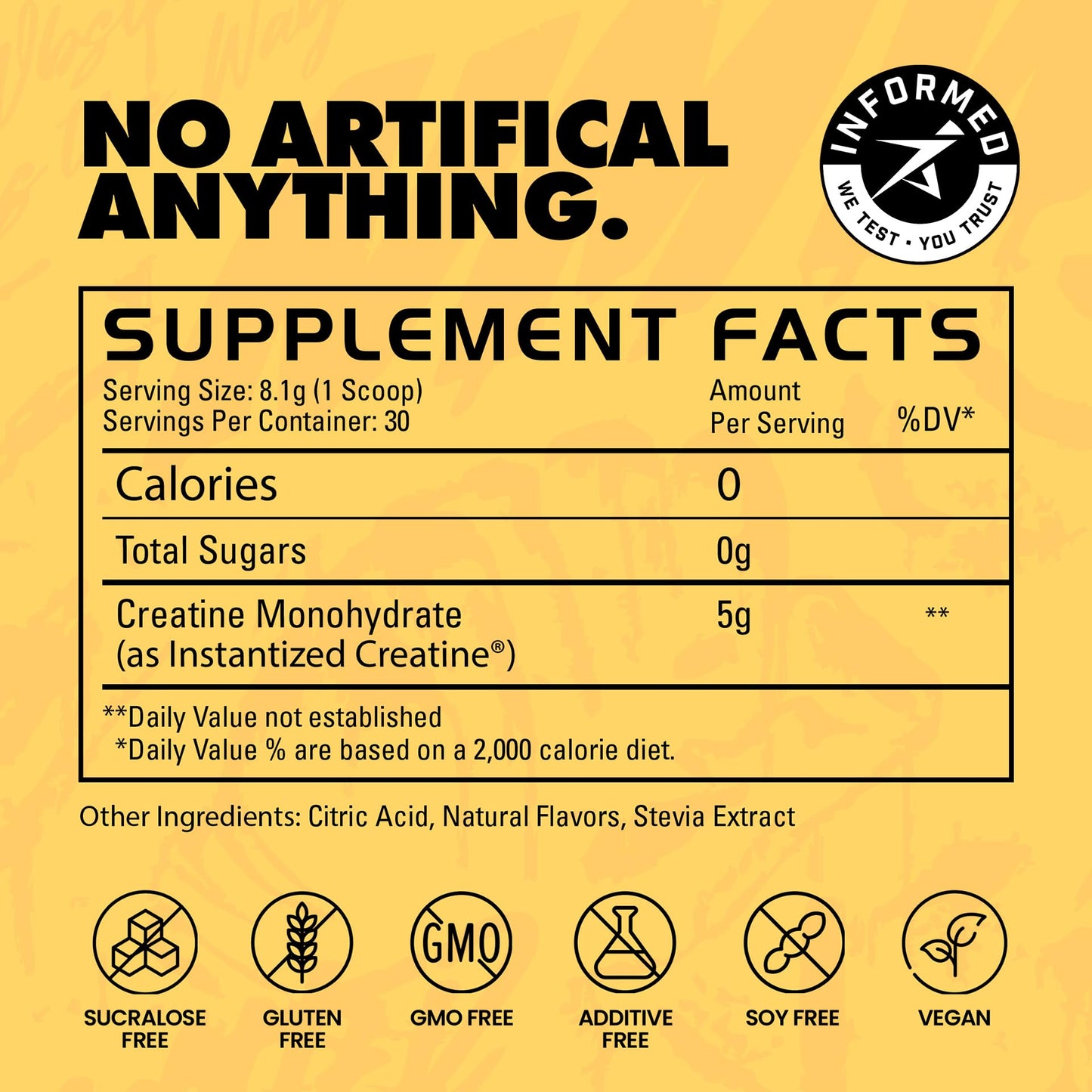 Gains in Bulk Instantized Creatine Monohydrate – Soluble, No Bloat, 30 Servings