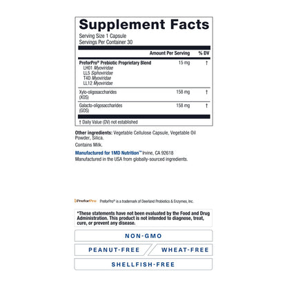 1MD Nutrition PreBioMD – Prebiotic with PreforPro® | Digestive Health