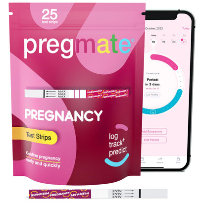 Pregmate 25 Pregnancy Test Strips (25 Count) - Accurate & Sensitive 25 miu/ml