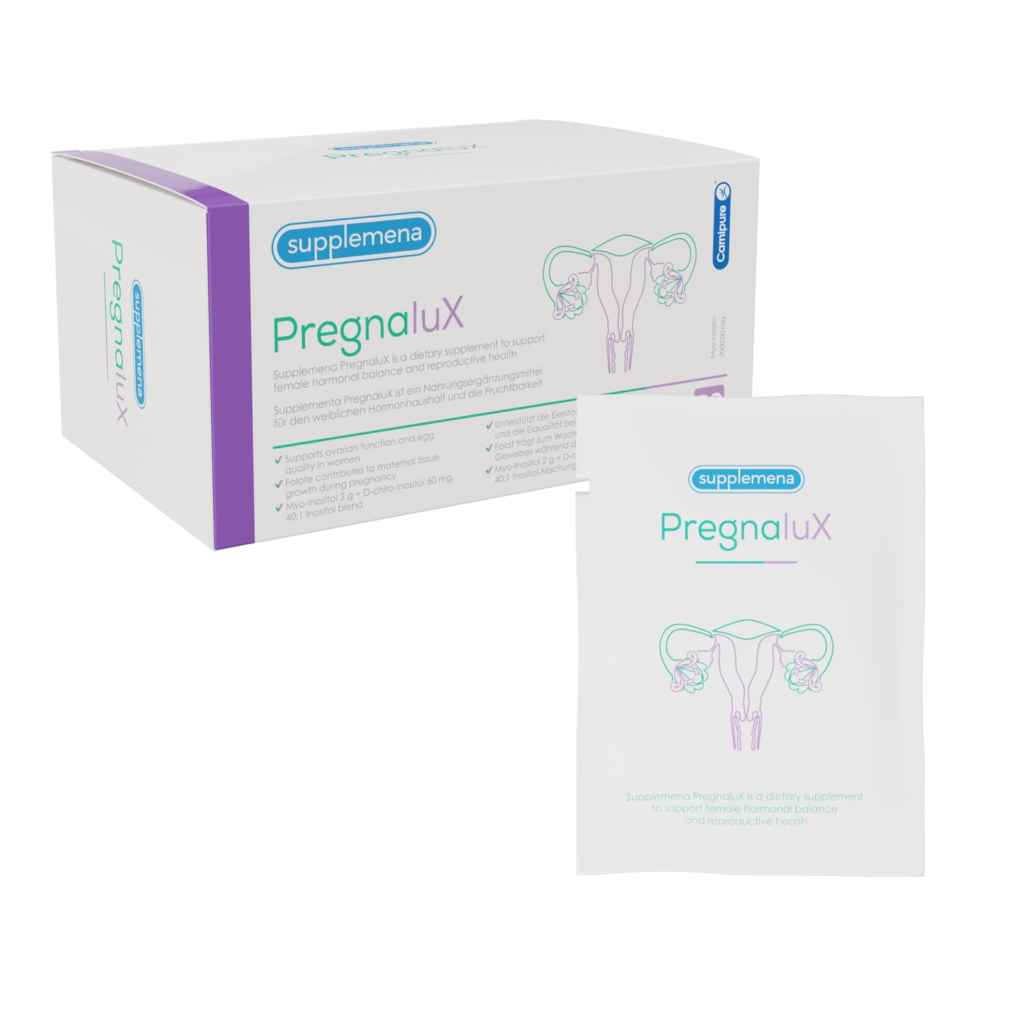 PregnaluX Fertility Support for Women | Myo-Inositol, Folic Acid, CoQ10 & Zinc | 1 Month Sachets | Made in Germany