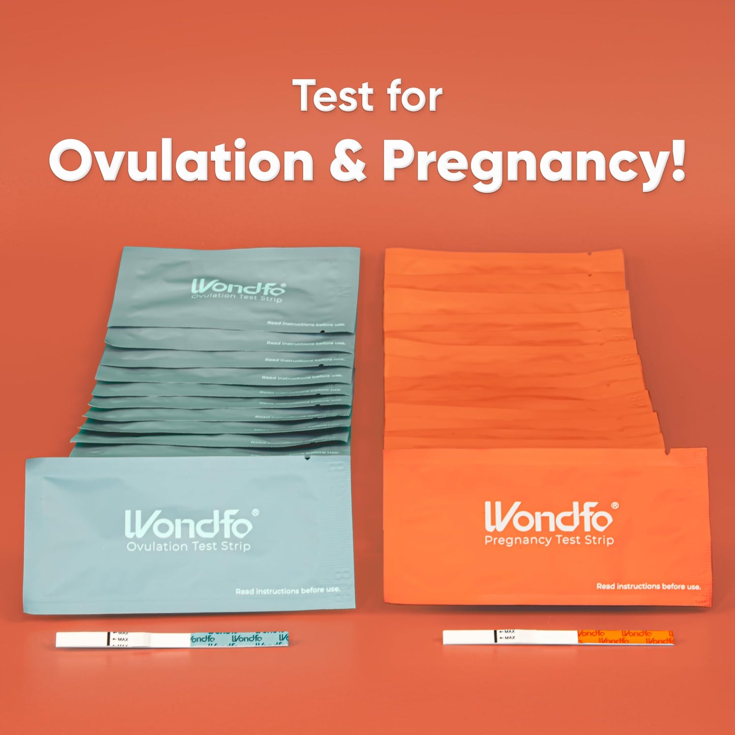 Pregnancy & Ovulation Test Strips Kit | 20 LH + 5 hCG for Fertility Tracking