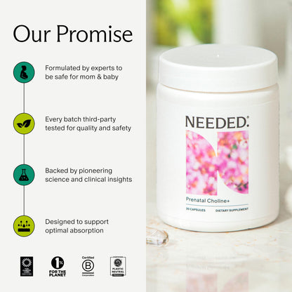 Prenatal Choline+ Liquid Capsules for Cognitive Development – Third-Party Tested (30 Caps)
