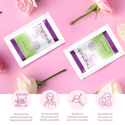 Pregnitude Reproductive Fertility Support – Promote Regular Ovulation & Egg Quality – 60 Packets (30 Day Supply)