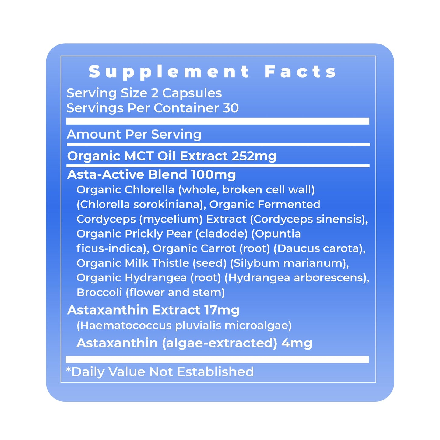 Premier Astaxanthin Complex | 4mg Algae-Sourced Antioxidant Support - 60 Veg Capsules