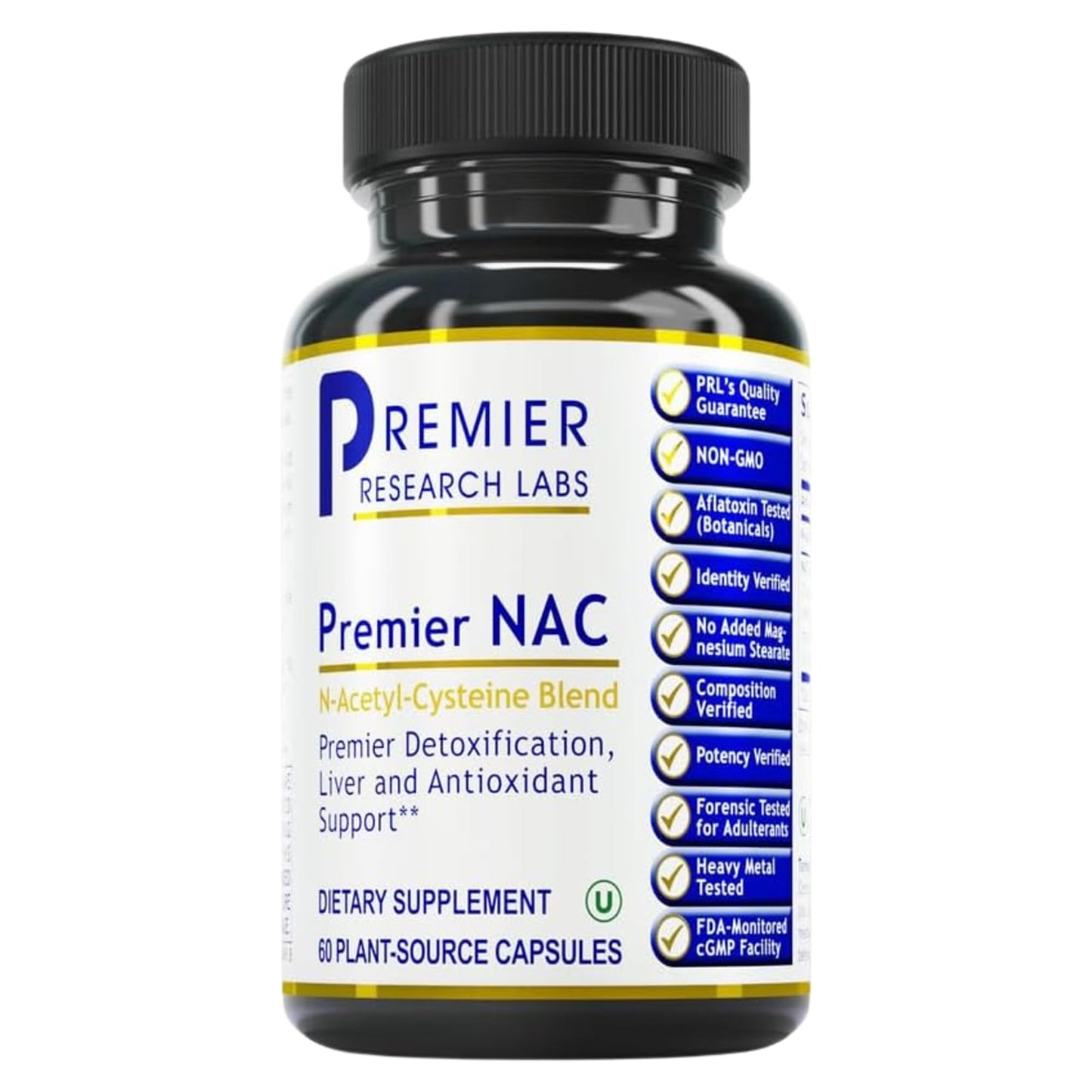 Premier NAC Supplement | N-Acetyl Cysteine 300mg | Liver & Immune Support | 60 Veggie Capsules | Premier Research Labs
