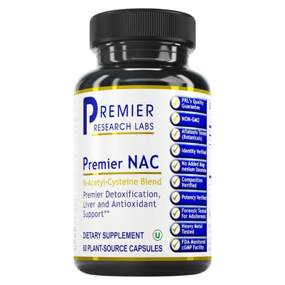 Premier NAC Supplement | N-Acetyl Cysteine 300mg | Liver & Immune Support | 60 Veggie Capsules | Premier Research Labs