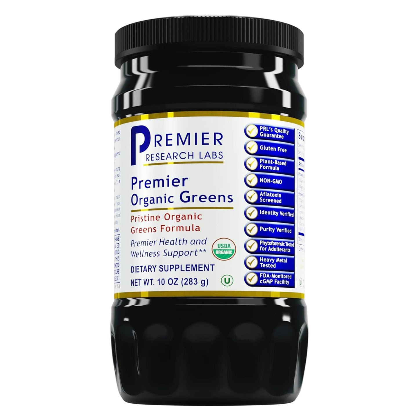 Premier Organic Greens - Super Greens Powder for Drinks & Nutrition (10 oz) | Premier Research Labs