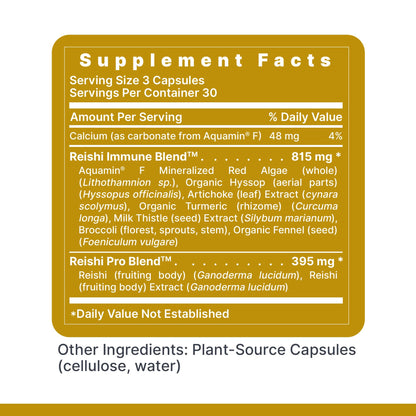 Premier Research Labs Reishi Immune Support Supplement- Reishi Mushroom Capsules, Organic Reishi Mushroom Extract for Women and Men, Contains Red Algae, Turmeric, Milk Thistle - 90 Pure Vegan Capsules