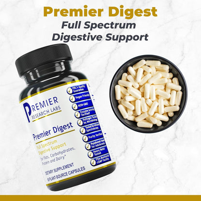 Premier Research Labs Active Digestive Enzymes – Full-Spectrum Digestive Support | 60 Plant-Sourced Capsules