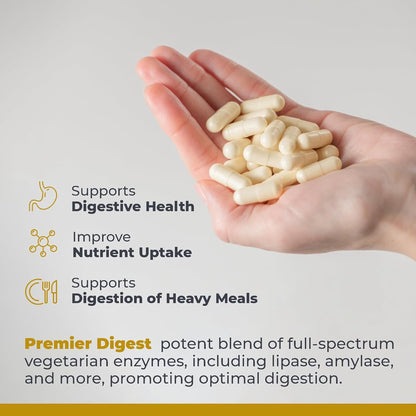Premier Research Labs Active Digestive Enzymes – Full-Spectrum Digestive Support | 60 Plant-Sourced Capsules