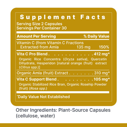 Premier Research Labs Vitamin C Supplement — Natural Whole-Food Vitamin C with Bioflavonoids & Organic Ingredients, 60 Vegetarian Capsules