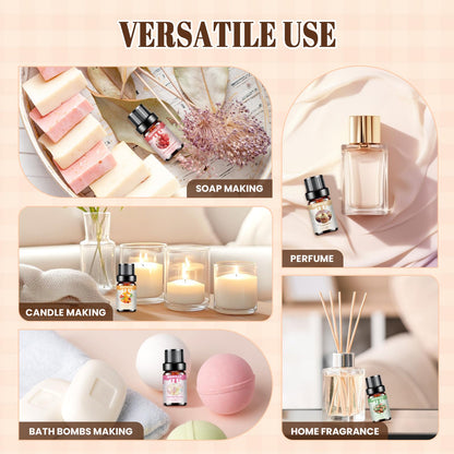 Premium Essential Oil Set | Fragrance Oils for Candle & Soap Making (6x10ml)