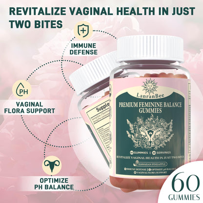 Premium Feminine Balance Gummies - Vaginal Probiotic for Women's pH Health & Immune Support | Vegan, Gluten-Free & Halal