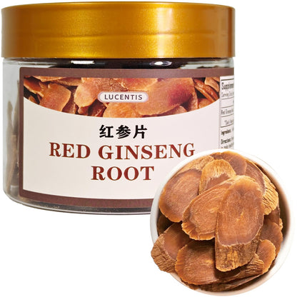 Premium Panax Red Ginseng Root (6 Years) - Sliced 3.53 oz, Korean Red-Ginseng Roots