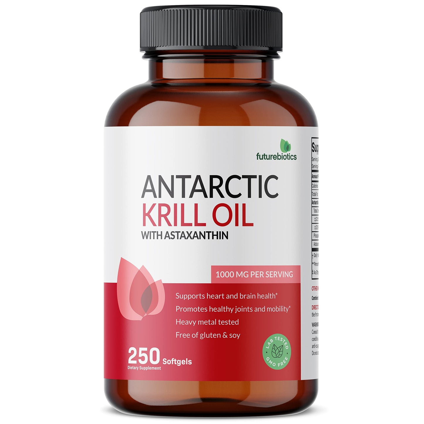 Futurebiotics Antarctic Krill Oil 1000mg – Omega-3 EPA/DHA, Astaxanthin, 250 Softgels