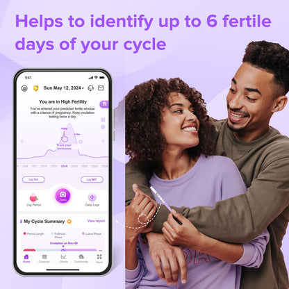 Premom Quantitative Ovulation Predictor Kit – 25 OPK Strips + 5 Pregnancy Strips + Smart Digital Reader App