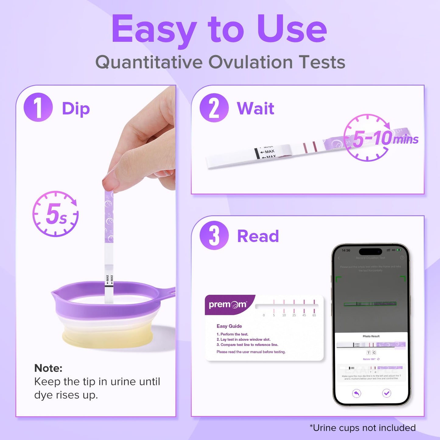 Premom Quantitative Ovulation Test Strips – Smart OPK with App, 20 LH Tests