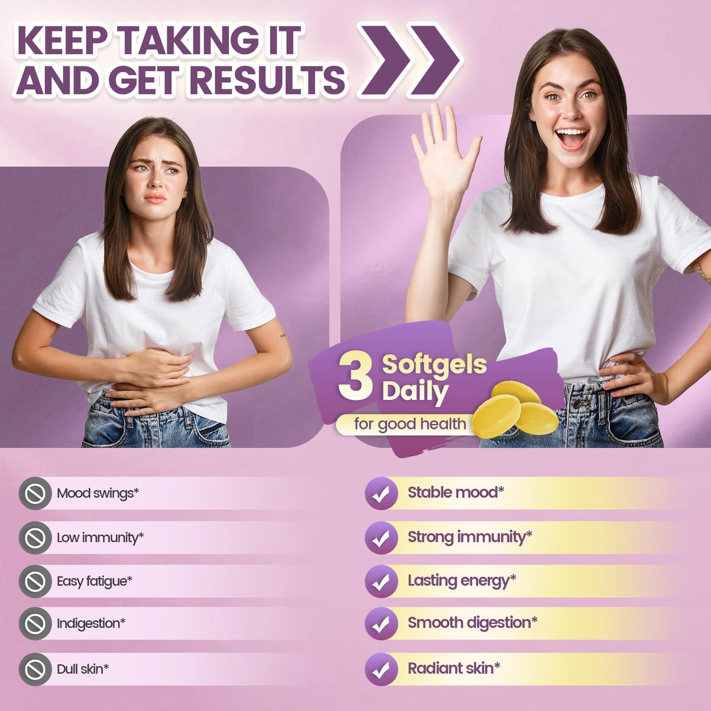 19-in-1 Prenatal Multivitamin Lemon Softgels – 300 Count, 100-Day Supply