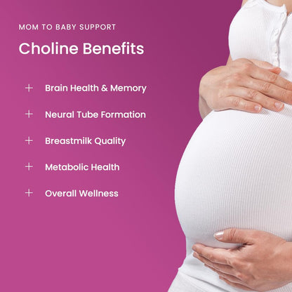 Prenatal Choline 550mg | 120 Capsules | VitaCholine for Pregnancy & Nursing